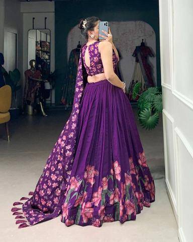 Artriddhs Dola silk D NO DEGITAL 11 Purple Wholesale lehengha choli manufacturers in India